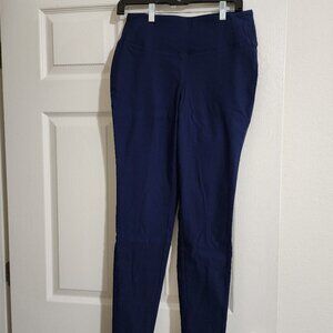 Worthington Navy Blue Pull On Skinny Slacks Like New